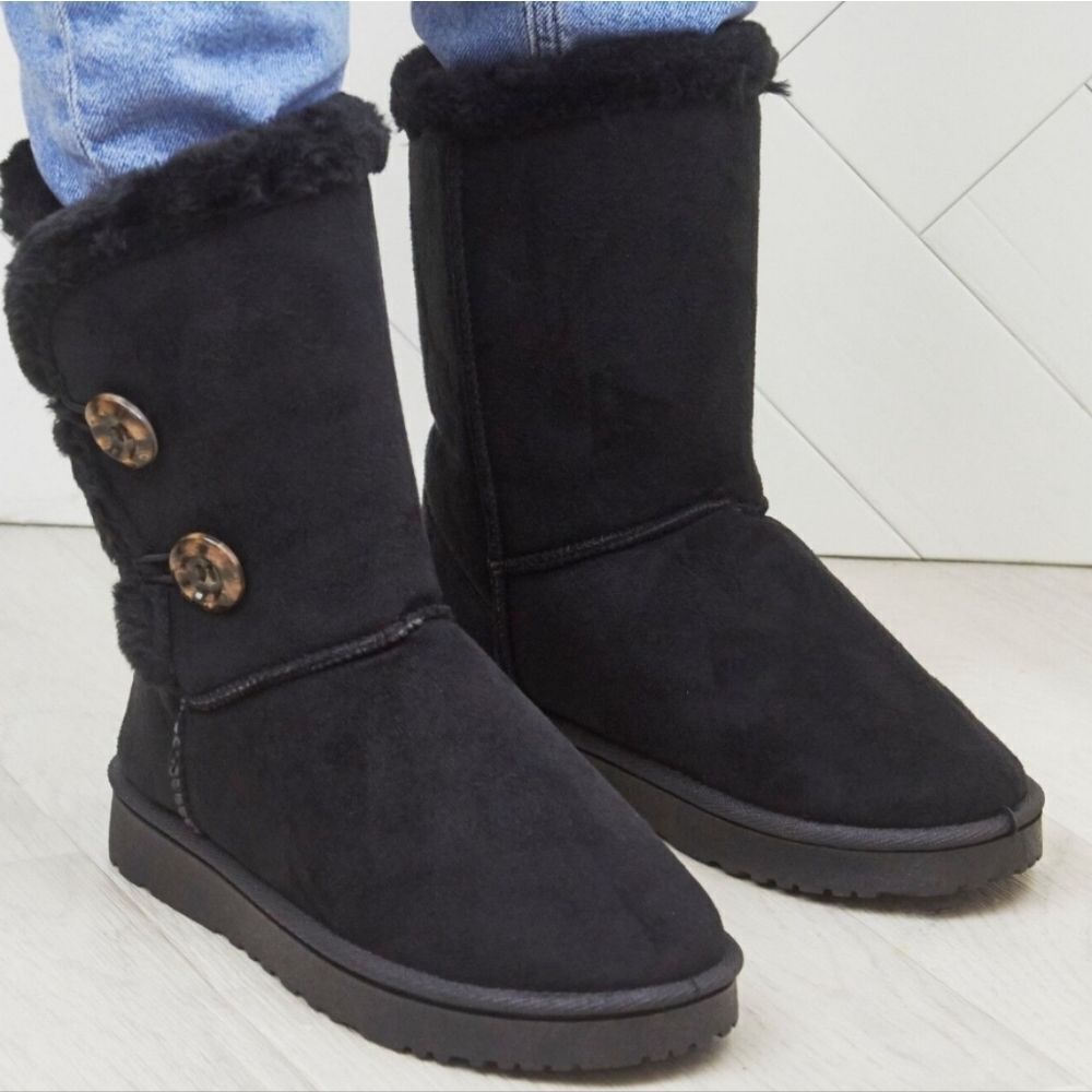 SO BIG GIRL'S SUEDE ROUND TOE FAUX FUR TOP BOOT